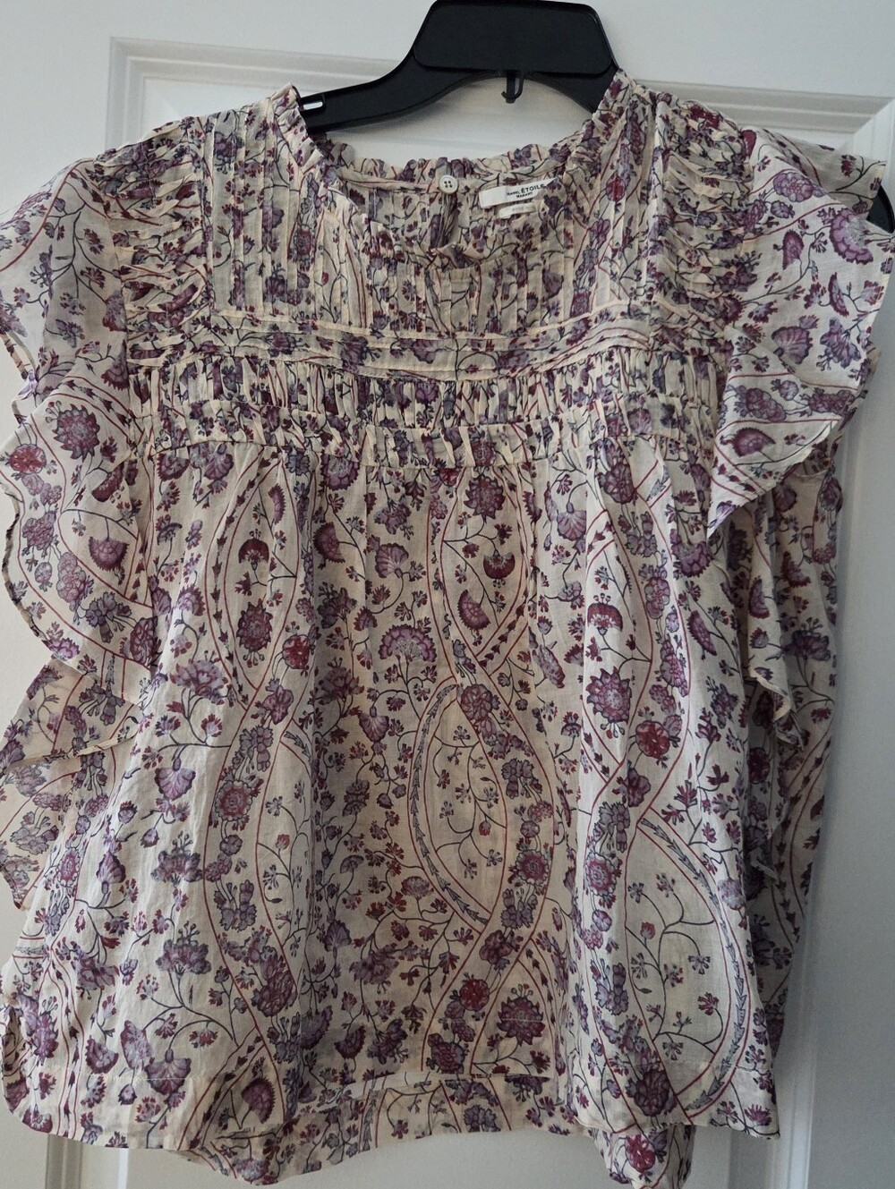 Isabel Marant Etoile Floral Ruffle Cotton Blouse - Size EU38/US 6